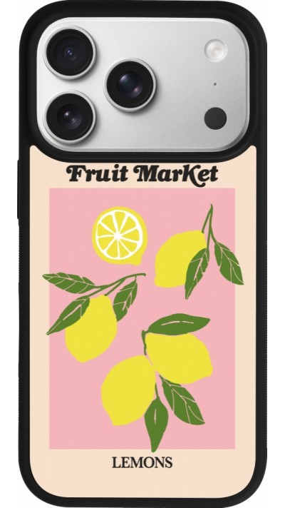 iPhone 17 Pro Case Hülle - Silikon schwarz Fruit market lemons 2026
