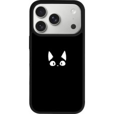 iPhone 17 Pro Case Hülle - Silikon schwarz Funny cat on black