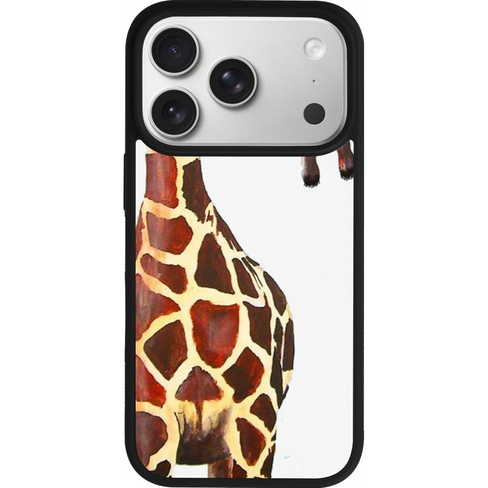iPhone 17 Pro Case Hülle - Silikon schwarz Giraffe Fit