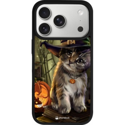 iPhone 17 Pro Case Hülle - Silikon schwarz Halloween 21 Witch cat