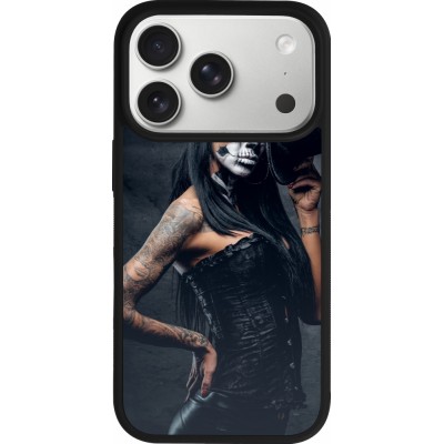 iPhone 17 Pro Case Hülle - Silikon schwarz Halloween 22 Tattooed Girl
