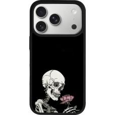 iPhone 17 Pro Case Hülle - Silikon schwarz Halloween 2023 rose and skeleton
