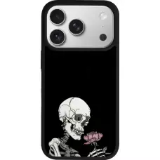Coque iPhone 17 Pro - Silicone rigide noir Halloween 2023 rose and skeleton