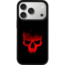 Coque iPhone 17 Pro - Silicone rigide noir Halloween 2023 scary skull