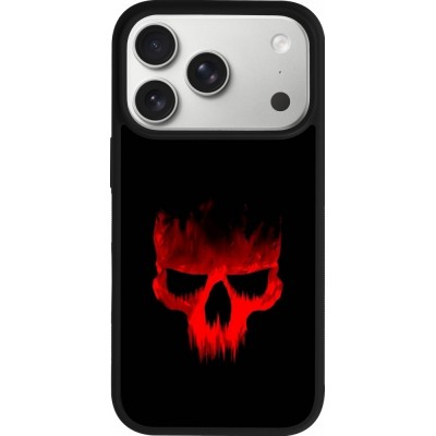 Coque iPhone 17 Pro - Silicone rigide noir Halloween 2023 scary skull