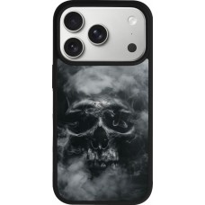Coque iPhone 17 Pro - Silicone rigide noir Halloween 2024 smoky skull