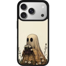 Coque iPhone 17 Pro - Silicone rigide noir Halloween 2025 Ghost gardener
