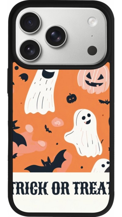 Coque iPhone 17 Pro - Silicone rigide noir Halloween 2025 Trick or treat