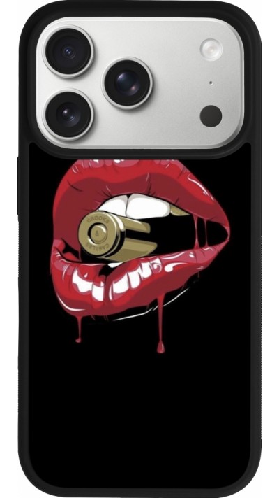 iPhone 17 Pro Case Hülle - Silikon schwarz Lips bullet