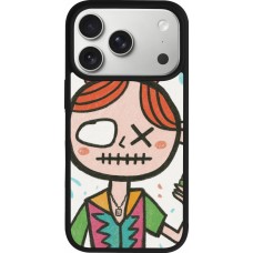 Coque iPhone 17 Pro - Silicone rigide noir Little Girl Sketch