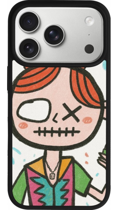 iPhone 17 Pro Case Hülle - Silikon schwarz Little Girl Sketch