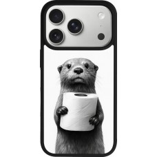 iPhone 17 Pro Case Hülle - Silikon schwarz Otter Toilettenpapier