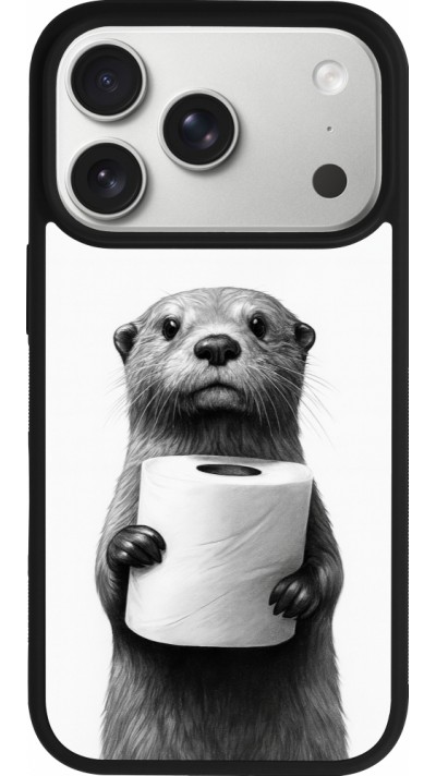 iPhone 17 Pro Case Hülle - Silikon schwarz Otter Toilettenpapier