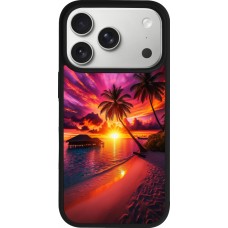 iPhone 17 Pro Case Hülle - Silikon schwarz Malediven Abenddämmerung Glückseligkeit