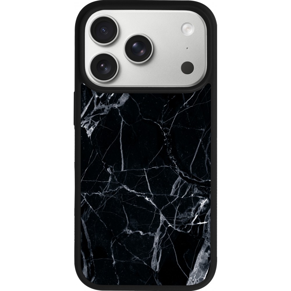 iPhone 17 Pro Case Hülle - Silikon schwarz Marble Black 01