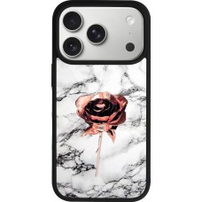 iPhone 17 Pro Case Hülle - Silikon schwarz Marble Rose Gold