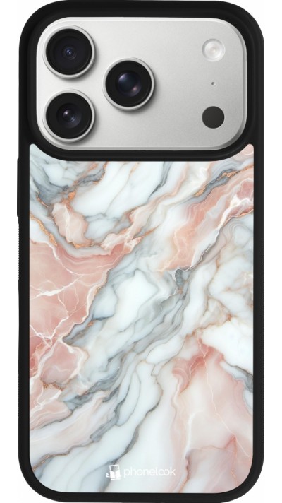 iPhone 17 Pro Case Hülle - Silikon schwarz Rosa Leuchtender Marmor