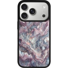 iPhone 17 Pro Case Hülle - Silikon schwarz Violetter silberner Marmor