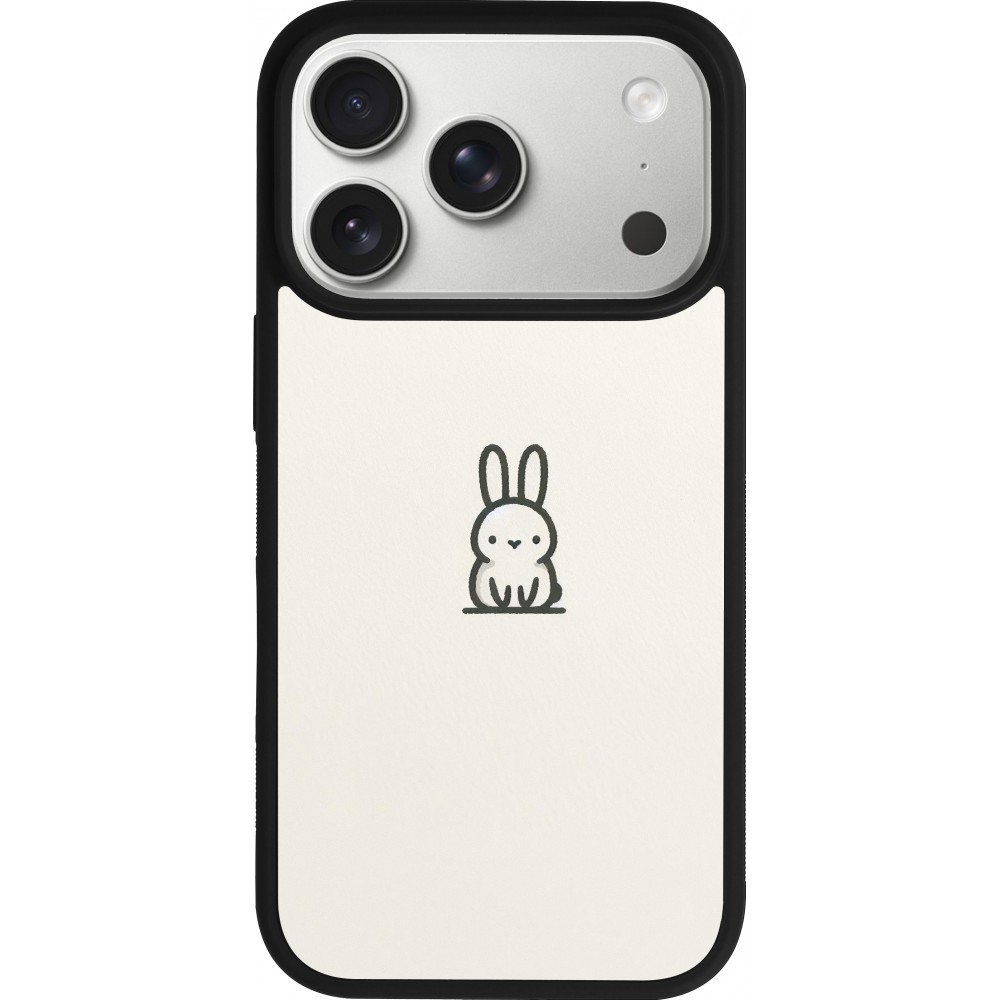iPhone 17 Pro Case Hülle - Silikon schwarz Minimal Häschen Süße