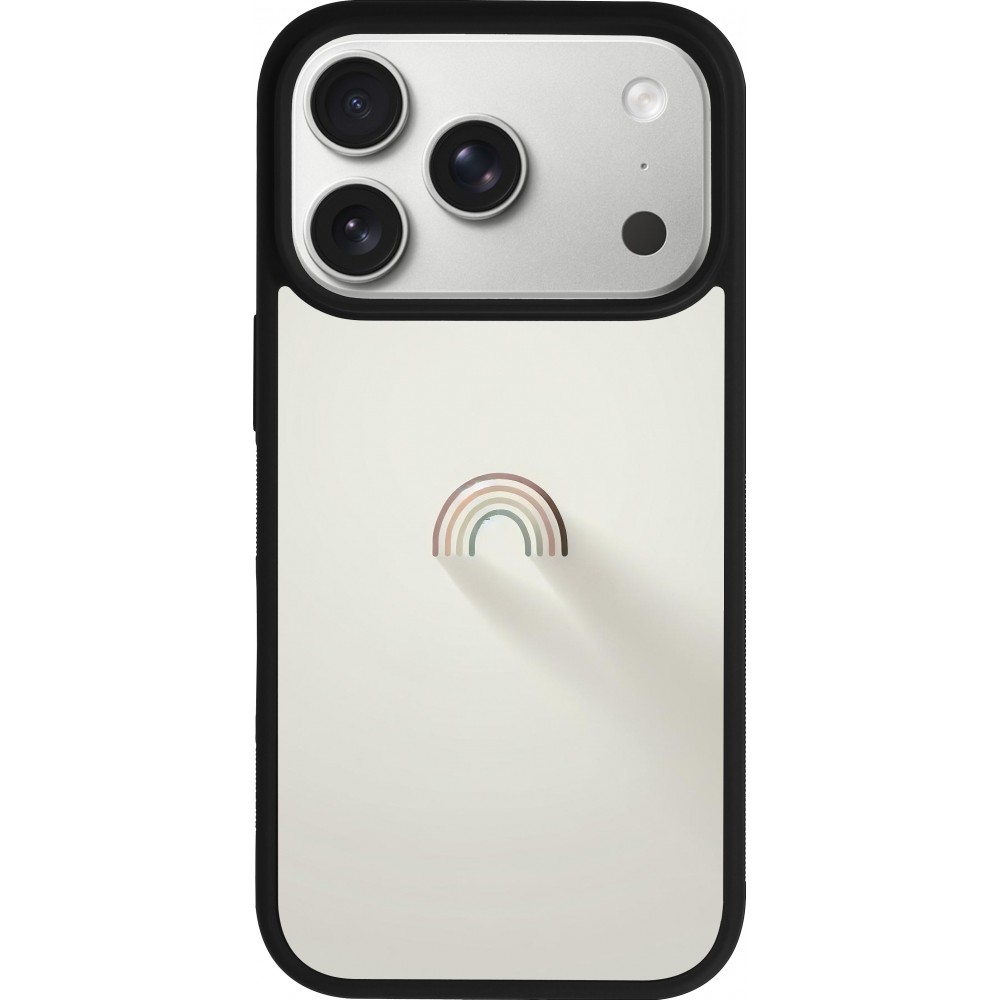 iPhone 17 Pro Case Hülle - Silikon schwarz Mini Regenbogen Minimal