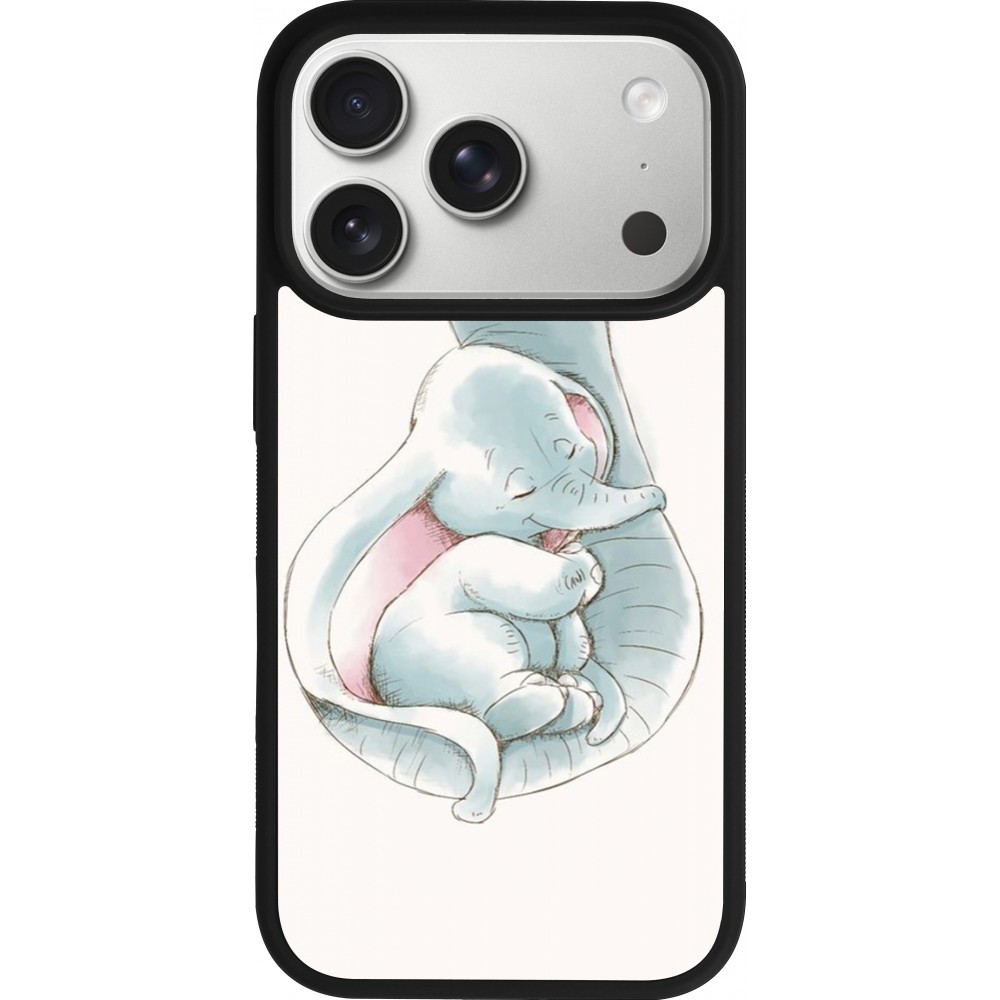 Coque iPhone 17 Pro - Silicone rigide noir Mom 1903