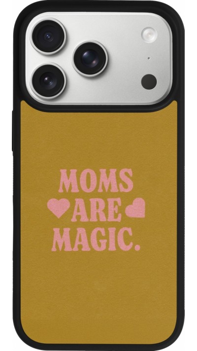 Coque iPhone 17 Pro - Silicone rigide noir Mom 2026 Are Magic