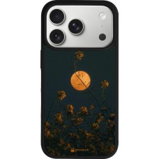 iPhone 17 Pro Case Hülle - Silikon schwarz Moon Flowers