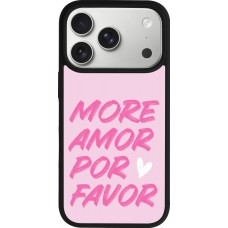 Coque iPhone 17 Pro - Silicone rigide noir More amor porfavor