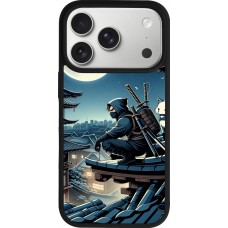 iPhone 17 Pro Case Hülle - Silikon schwarz Ninja unter dem Mond