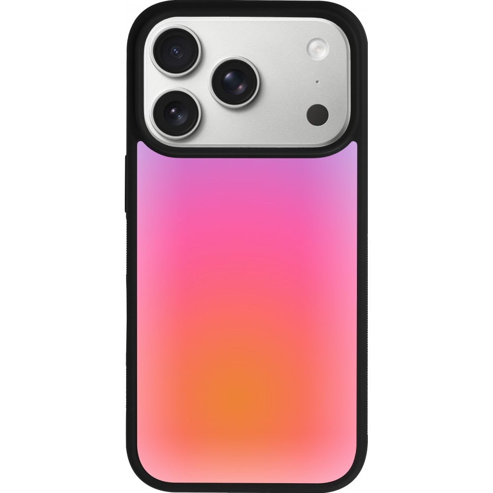 iPhone 17 Pro Case Hülle - Silikon schwarz Orange Pink Blue Gradient