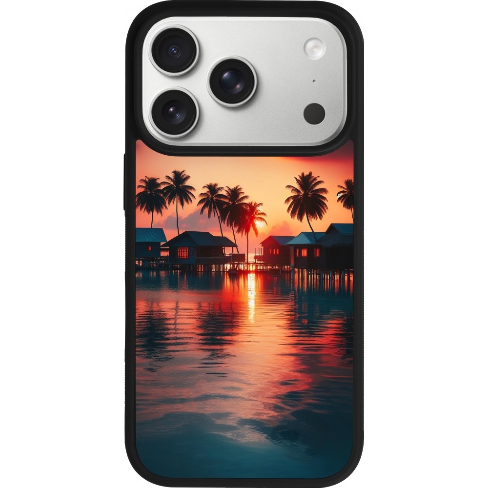 iPhone 17 Pro Case Hülle - Silikon schwarz Paradies Malediven