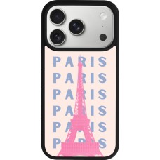 iPhone 17 Pro Case Hülle - Silikon schwarz Paris Pink Print