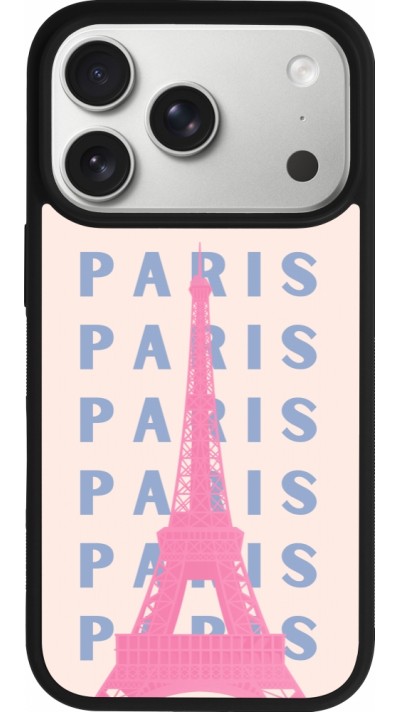 iPhone 17 Pro Case Hülle - Silikon schwarz Paris Pink Print