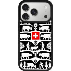 Coque iPhone 17 Pro - Silicone rigide noir Poya Suisse 3 noir