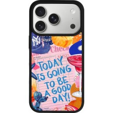 Coque iPhone 17 Pro - Silicone rigide noir Preppy Today is Going to be a good day