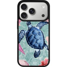 Coque iPhone 17 Pro - Silicone rigide noir Preppy Turtle