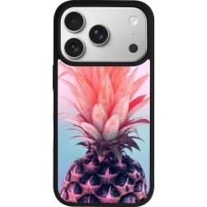 iPhone 17 Pro Case Hülle - Silikon schwarz Purple Pink Pineapple
