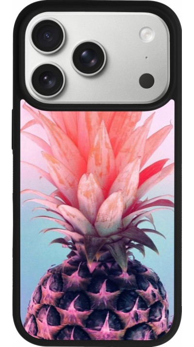 iPhone 17 Pro Case Hülle - Silikon schwarz Purple Pink Pineapple