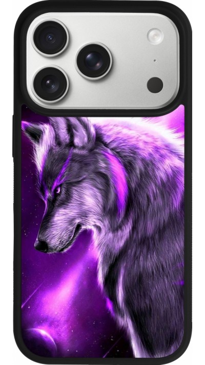 iPhone 17 Pro Case Hülle - Silikon schwarz Purple Sky Wolf