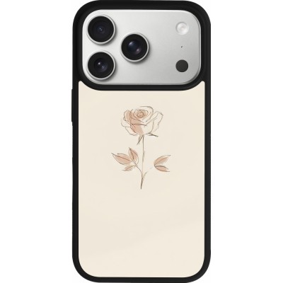 Coque iPhone 17 Pro - Silicone rigide noir Sable Rose Minimaliste