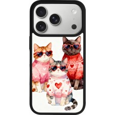 Coque iPhone 17 Pro - Silicone rigide noir Saint Valentines Day 26 Cat Love