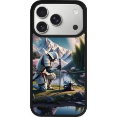 iPhone 17 Pro Case Hülle - Silikon schwarz Samurai Katana Mond