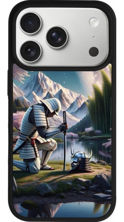 iPhone 17 Pro Case Hülle - Silikon schwarz Samurai Katana Mond