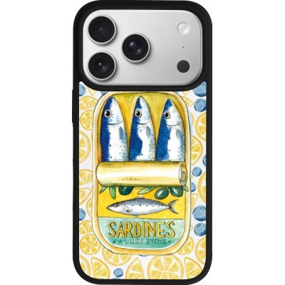 Coque iPhone 17 Pro - Silicone rigide noir Sardines in oil 2026