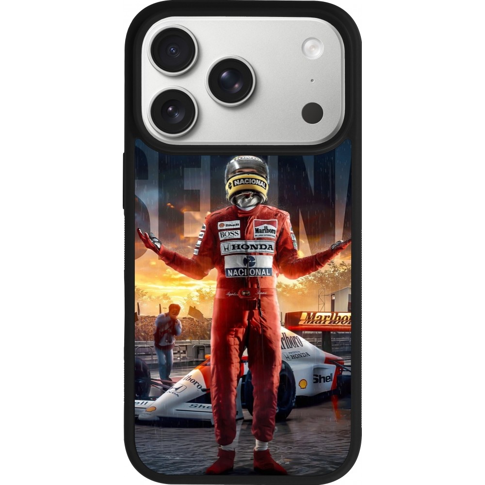 Coque iPhone 17 Pro - Silicone rigide noir Senna The King of Rain
