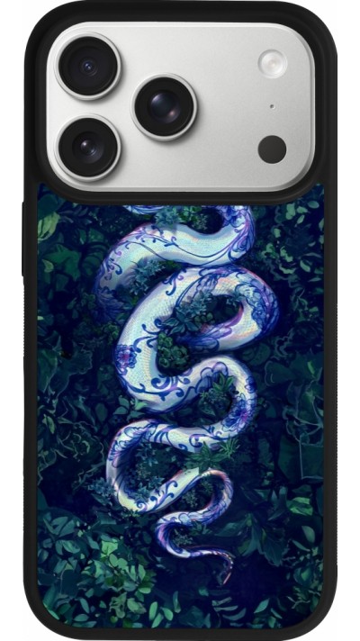 iPhone 17 Pro Case Hülle - Silikon schwarz Snake Blue Anaconda