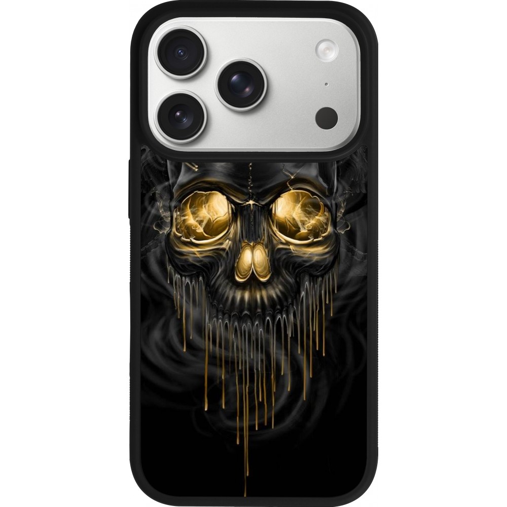 iPhone 17 Pro Case Hülle - Silikon schwarz Skull 02