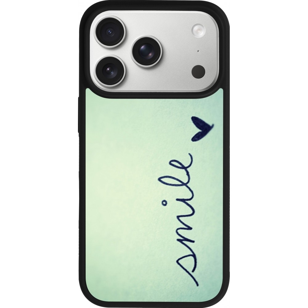 Coque iPhone 17 Pro - Silicone rigide noir Smile