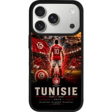 Coque iPhone 17 Pro - Silicone rigide noir Football Tunisie splash 2026