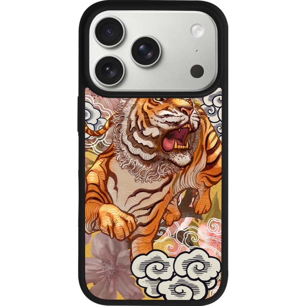 iPhone 17 Pro Case Hülle - Silikon schwarz Spring 23 japanese tiger